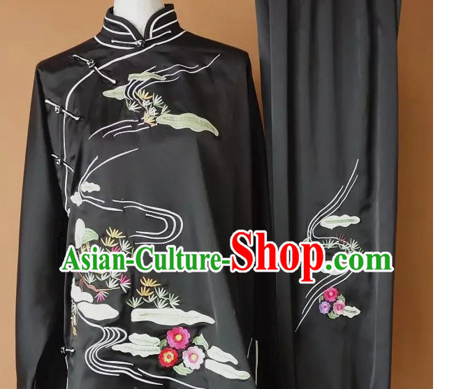 Top Embroidered Mandarin Tai Chi Taiji Martial Arts Competition Uniforms Dresses Suits Outfits