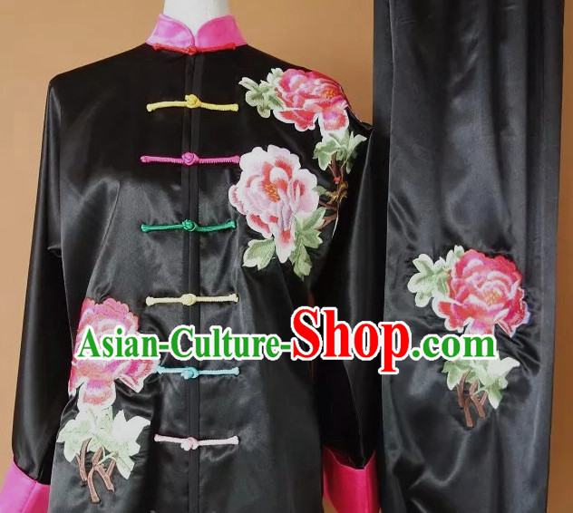 Top Embroidered Mandarin Tai Chi Taiji Martial Arts Competition Uniforms Dresses Suits Outfits