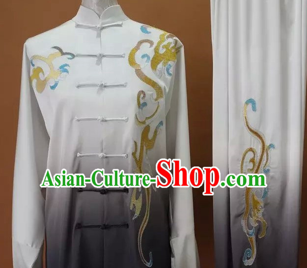 Top Embroidered Mandarin Tai Chi Taiji Martial Arts Competition Uniforms Dresses Suits Outfits