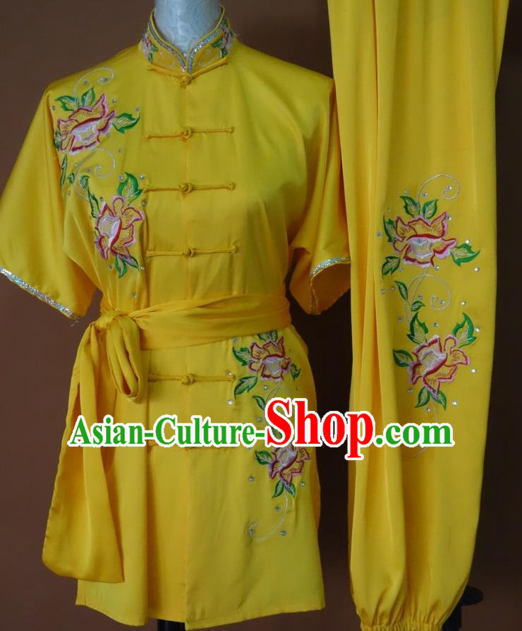 Top Embroidered Mandarin Tai Chi Taiji Kung Fu Martial Arts Competition Uniform Dresses Suits Outfits for Adults