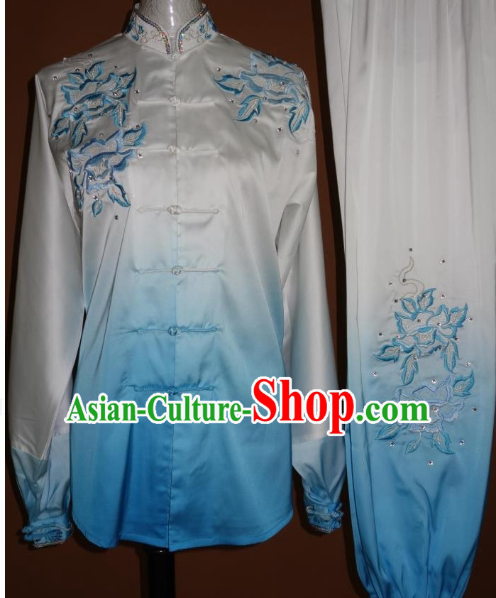 Top Embroidered Mandarin Tai Chi Taiji Kung Fu Martial Arts Competition Uniform Dresses Suits Outfits for Adults