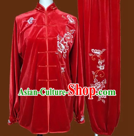 Top Mandarin Tai Chi Taiji Kung Fu Martial Arts Competition Uniforms Dresses Suits Outfits for Adults