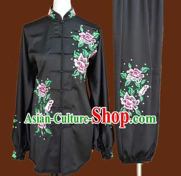 Top Tai Chi Taiji Kung Fu Gongfu Martial Arts Wu Shu Competition Uniforms Dresses Suits Outfits for Adults and Kids