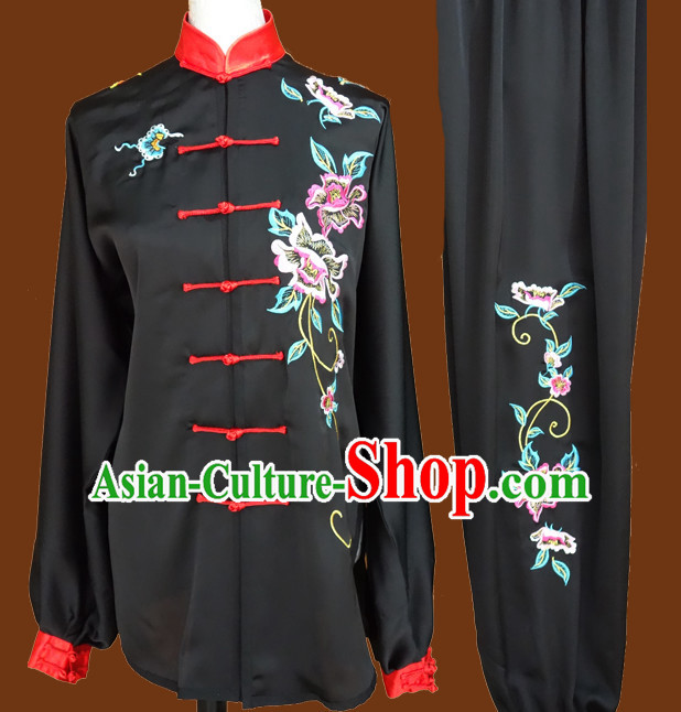 Top Tai Chi Taiji Kung Fu Gongfu Martial Arts Wu Shu Competition Uniforms Dresses Suits Outfits for Adults and Kids