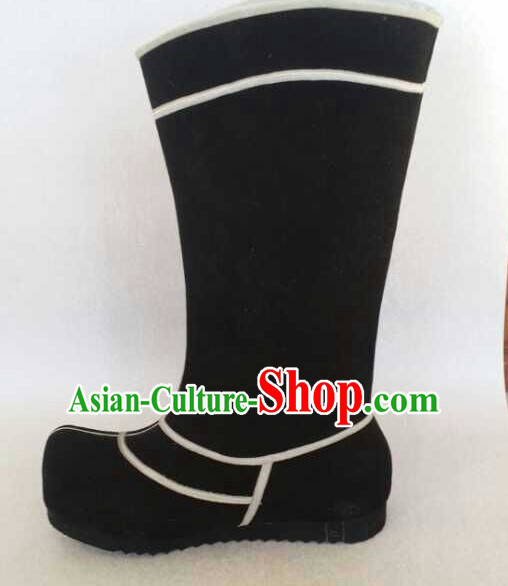Traditional Chinese Ancient Black Boots for Men