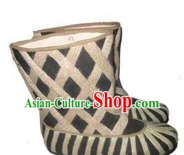 Ancient Chinese Film Handmade Boots for Men Boys Adults Children