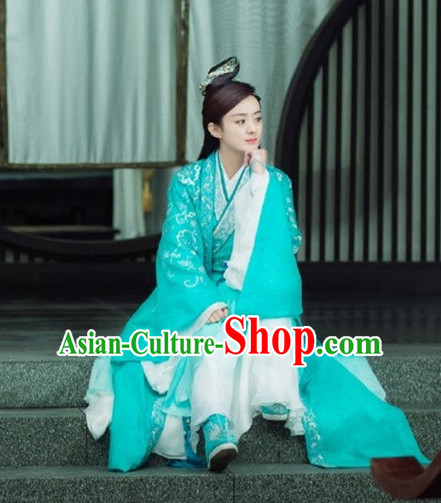 Ancient Chinese Fairy Clothing and Headdress Complete Set for Women