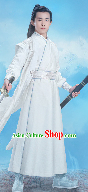 Ancient Swordsmen Costumes and Hair Jewelry Complete Set for Boys Kids Youth Children