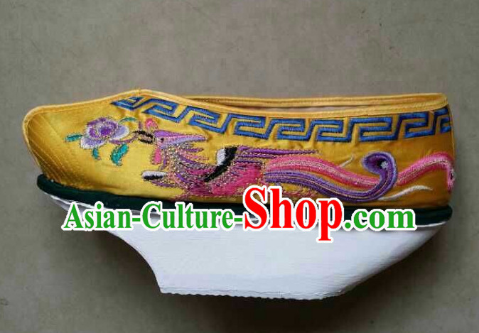 High Heel Handmade Ancient Traditional Chinese Empress Princess Queen Handmade and Embroidered Hanfu Lotus Shoes China Shoes for Women or Girls