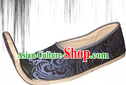 High Heel Handmade Ancient Traditional Chinese Male Emperor Handmade and Embroidered Hanfu Lotus Shoes China Shoes for Men or Boys