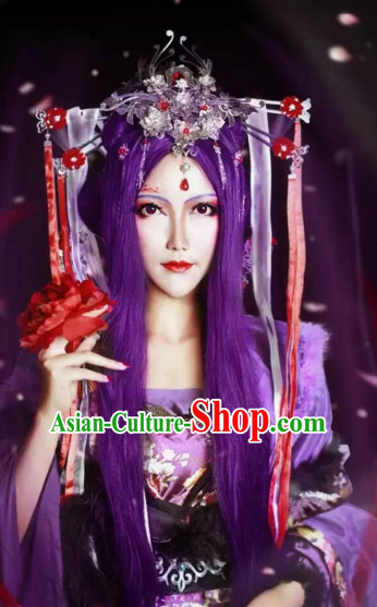 Ancient Chinese Empress Princess Phoenix Queen Crown Coronet Headpieces Headdress Hair Accessories Set