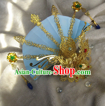 Ancient Chinese Empress Princess Phoenix Queen Crown Coronet Headpieces Headdress Hair Accessories Set