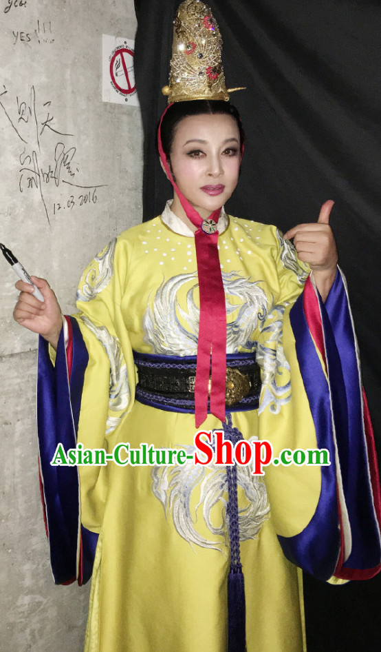 Ancient Chinese Female Emperor Long Robe and Coronet Complete Set