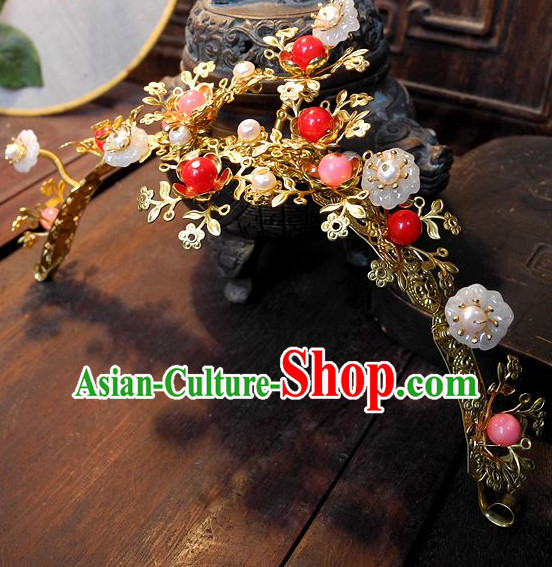 Ancient Chinese Empress Princess Queen Hair Style Accessories Hair Sticks Clips Hair Pin Hair Pieces Combs Ancient Chinese Chopsticks Asian Wedding Bridal Hair Ornaments