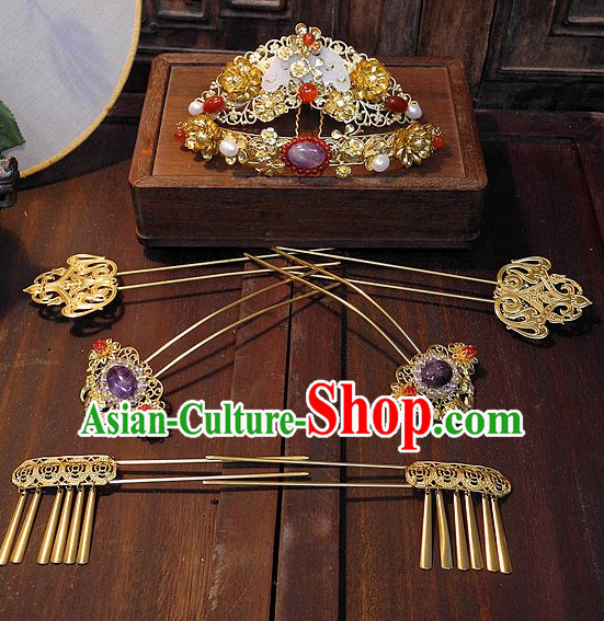 Ancient Chinese Empress Princess Queen Hair Style Accessories Hair Sticks Clips Hair Pin Hair Pieces Combs Ancient Chinese Chopsticks Asian Wedding Bridal Hair Ornaments