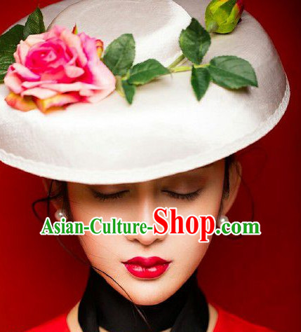 Top Imperial Royal Handmade Flower Decorations Hat for Ladies