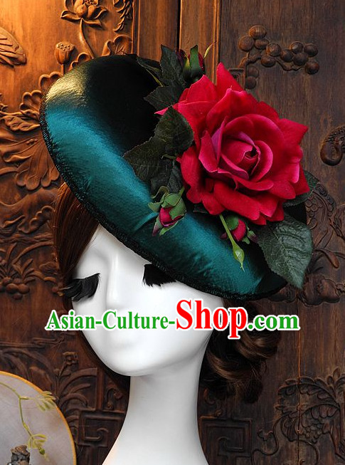 Top Imperial Royal Handmade Flower Decoration Hat for Ladies