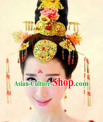 Ancient Chinese Empress Princess Queen Hair Style Accessories Hair Sticks Clips Hair Pin Hair Pieces Combs Ancient Chinese Chopsticks Asian Wedding Bridal Hair Ornaments Crown