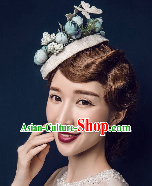 Top Handmade Flower Decoration Hat Dress Hat for Ladies