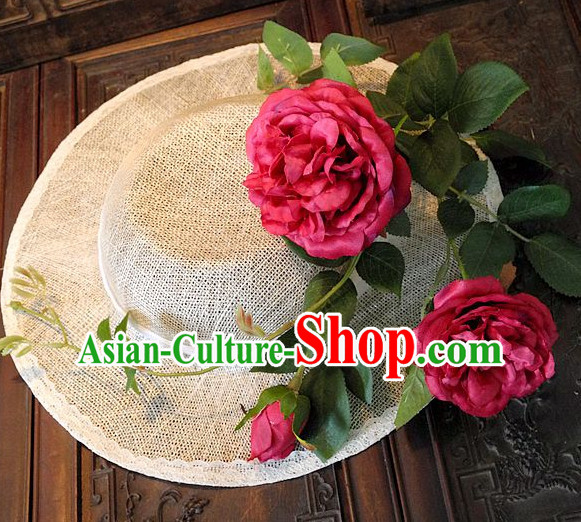 Top Handmade Flower Decoration Hat Dress Hat for Ladies