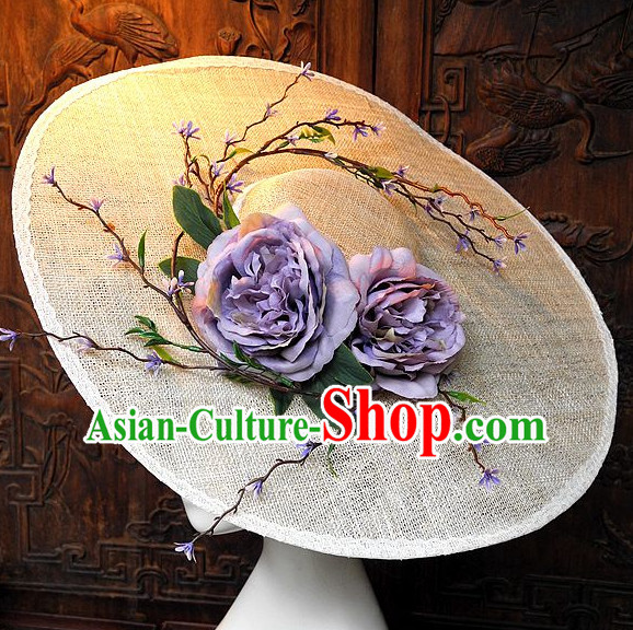 Top Handmade Flower Decoration Hat Dress Hat for Ladies