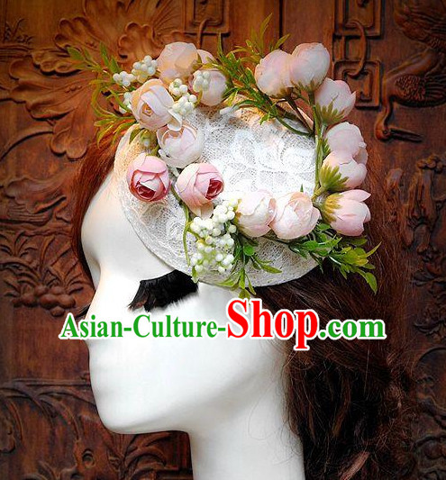 Top Handmade Flower Decoration Hat Dress Hat for Ladies