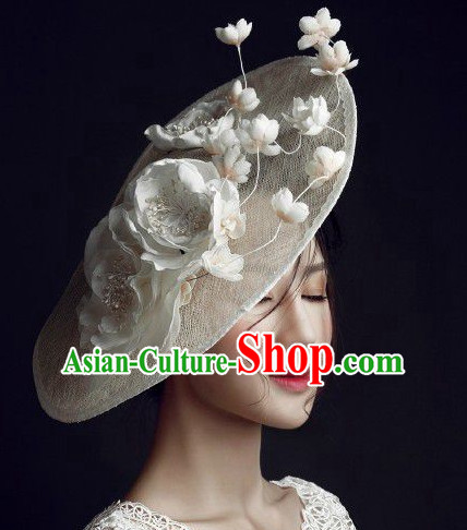 Top Handmade Flower Decoration Hat Dress Hat for Ladies