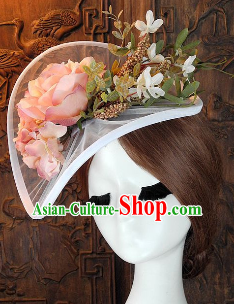 Top Handmade Flower Decoration Hat Dress Hat for Ladies