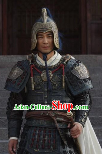 Chinese General Fighter Knight Ancient Armor Costumes Complete Set for Men