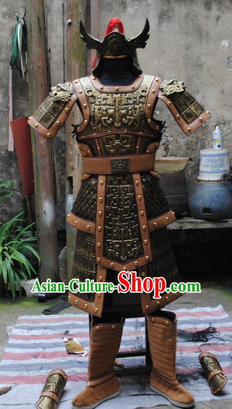 Chinese General Fighter Knight Ancient Armor Costumes Complete Set for Men