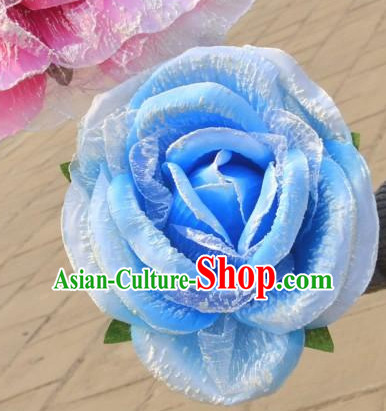 0.35 Meter Blue Rose Flower Decoration Props Dance Prop