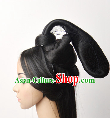 Tang Dynasty Asian Ancient Classical Empress Hairpins Hair Accessories and Wig Set