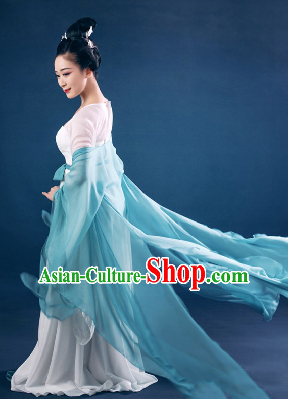Chinese Ancient Classical Tang Dynasty Costumes and Hair Accessories Complete Set for Women