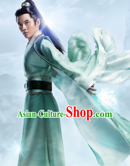 Chinese Ancient Swordsman Knight Costumes Complete Set for Men