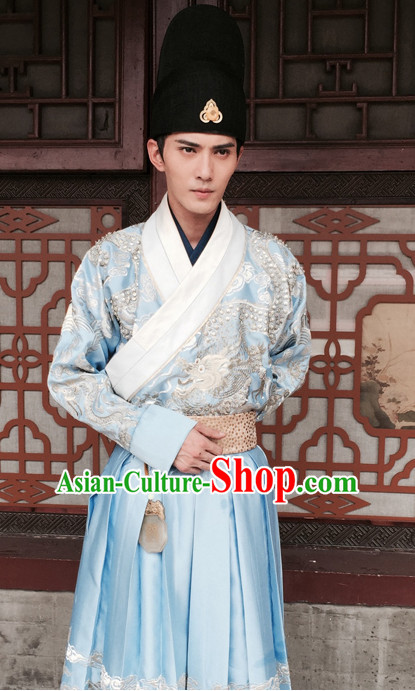 Chinese Ancient Swordsman Knight Costume Complete Set for Men Youth Teenagers Kids