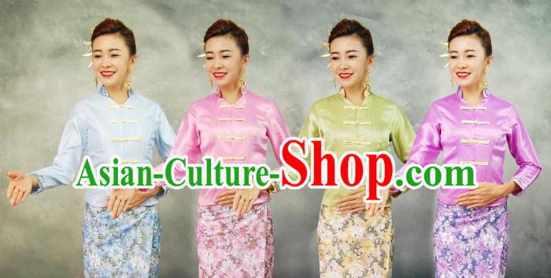 Traditional National Thai Dress Thai Traditional Dress Dresses Wedding Dress online for Sale Thai Clothing Thailand Clothes Complete Set for Women Girls Adults Youth Kids