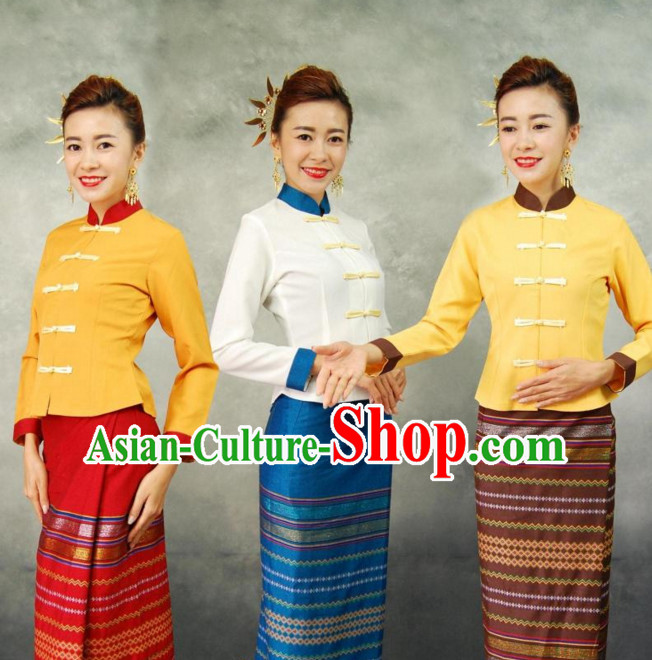 Traditional National Thai Dress Thai Traditional Dress Dresses Wedding Dress online for Sale Thai Clothing Thailand Clothes Complete Set for Women Girls Adults Youth Kids