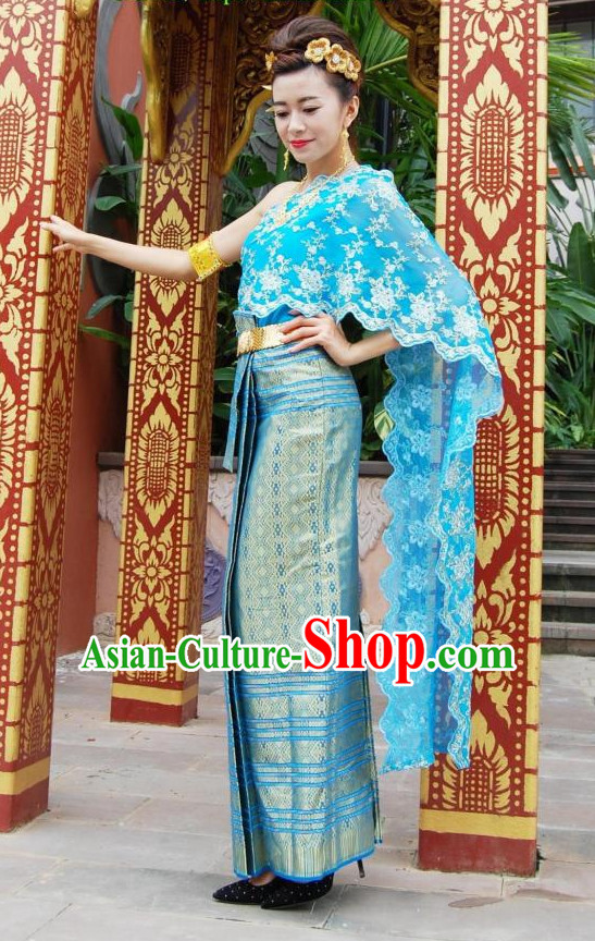 Traditional National Thai Dress Thai Traditional Dress Dresses Wedding Dress online for Sale Thai Clothing Thailand Clothes Complete Set for Women Girls Adults Youth Kids