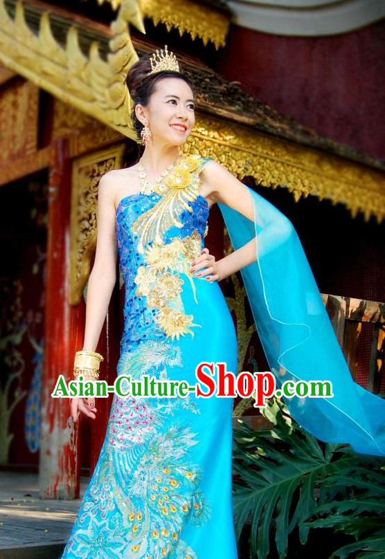 Traditional National Thai Garment Dress Thai Traditional Dress Dresses Wedding Dress online for Sale Thai Clothing Thailand Clothes Complete Set for Women Girls Adults Youth Kids