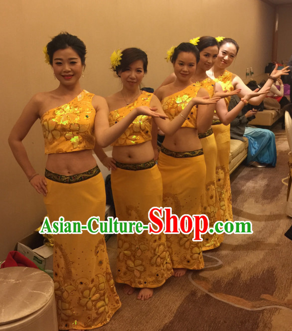 Traditional National Thai Dance Costumes Dress Thai Traditional Dress Dresses Wedding Dress online for Sale Thai Clothing Thailand Clothes Complete Set for Women Girls Adults Youth Kids