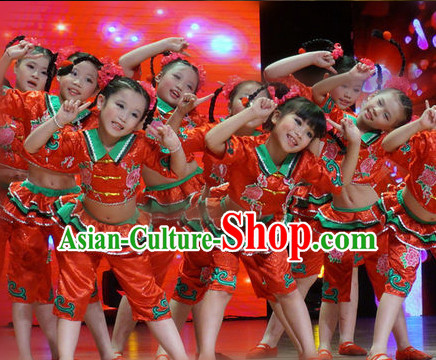 Chinese Folk Festival Dance Costumes for Kids