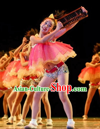 Chinese Traditional Festival Group Dancing Costumes for Kids