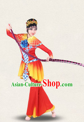 Chinese Imperial Palace Classical Dance Costumes Dancewear and Headpieces Complete Set for Women