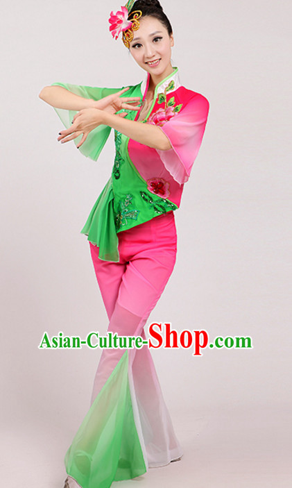 Chinese Classicial Dancing Costumes Dancewear and Headpieces Complete Set for Women