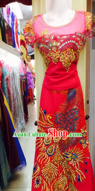 Traditional National Thai Garment Dress Thai Traditional Dress Dresses Wedding Dress online for Sale Thai Clothing Thailand Clothes Complete Set for Women Girls Adults Youth Kids