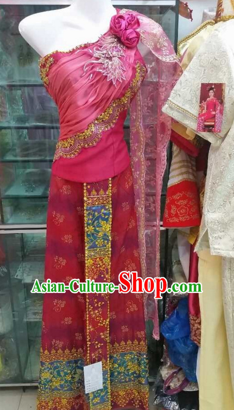 Traditional National Thai Garment Dress Thai Traditional Dress Dresses Wedding Dress Complete Set for Women Girls Adults Youth Kids