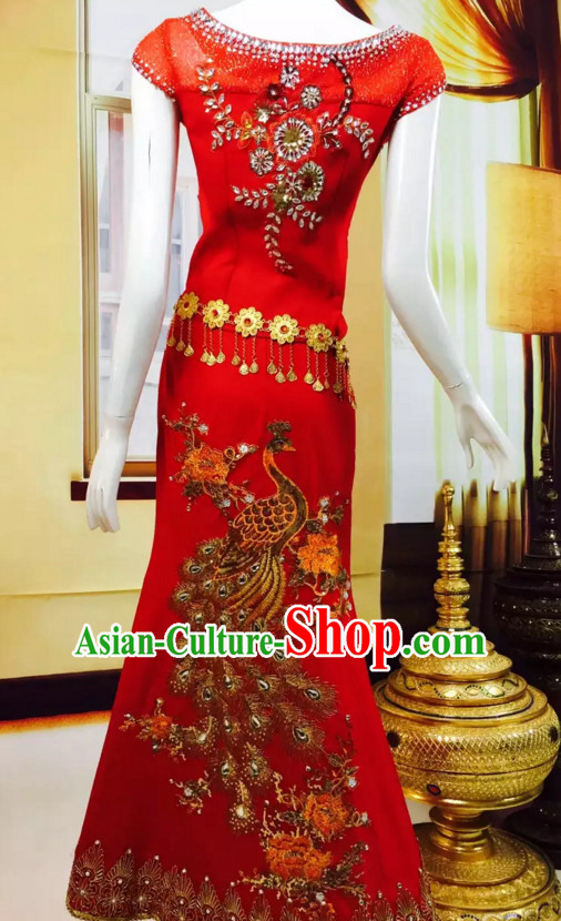 Top Traditional National Thai Garment Dress Thai Traditional Dress Dresses Wedding Dress Complete Set for Women Girls Youth Kids Adults