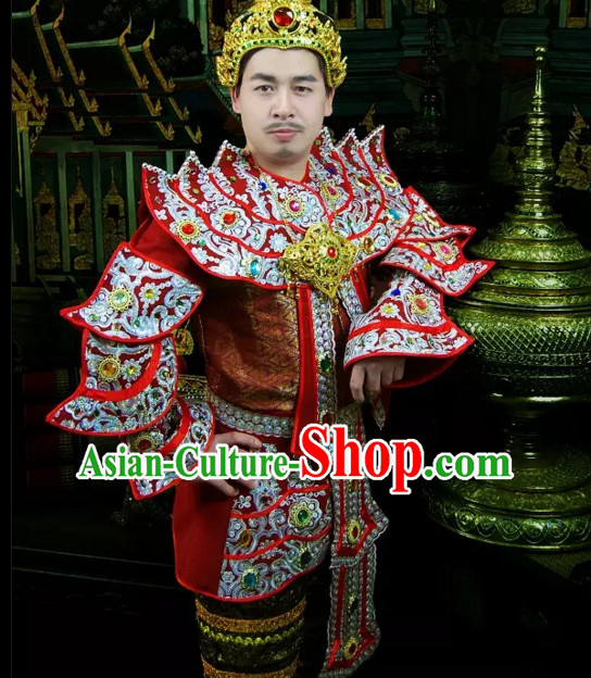 Top Traditional National Thai Empeoror Costumes Garment Dress Thai Traditional Dress Dresses Wedding Dress Complete Set for Men Boys Youth Kids Adults