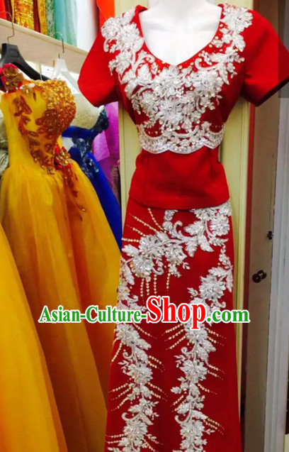 Top Traditional National Thai Garment Dress Thai Traditional Dress Dresses Wedding Dress Complete Set for Women Girls Youth Kids Adults