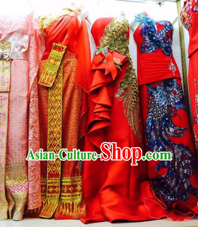 Top Traditional National Thai Costumes Garment Dress Thai Traditional Dress Dresses Wedding Dress Complete Set for Women Girls Youth Kids Adults